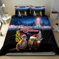 New Zealand and Australia Merry Christmas Bedding Set Kiwi Bird and Kangaroo Xmas Vibe LT03 - Polynesian Pride