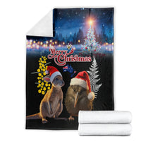 New Zealand and Australia Merry Christmas Blanket Kiwi Bird and Kangaroo Xmas Vibe LT03 - Polynesian Pride