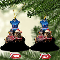 New Zealand and Australia Merry Christmas Ceramic Ornament Kiwi Bird and Kangaroo Xmas Vibe LT03 Christmas Tree Black - Polynesian Pride