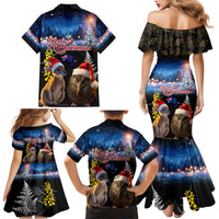 New Zealand and Australia Merry Christmas Family Matching Mermaid Dress and Hawaiian Shirt Kiwi Bird and Kangaroo Xmas Vibe LT03 - Polynesian Pride