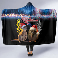 New Zealand and Australia Merry Christmas Hooded Blanket Kiwi Bird and Kangaroo Xmas Vibe LT03 - Polynesian Pride