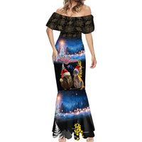 New Zealand and Australia Merry Christmas Mermaid Dress Kiwi Bird and Kangaroo Xmas Vibe LT03 - Polynesian Pride