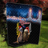 New Zealand and Australia Merry Christmas Quilt Kiwi Bird and Kangaroo Xmas Vibe LT03 - Polynesian Pride