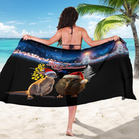 New Zealand and Australia Merry Christmas Sarong Kiwi Bird and Kangaroo Xmas Vibe LT03 - Polynesian Pride
