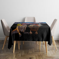 New Zealand and Australia Merry Christmas Tablecloth Kiwi Bird and Kangaroo Xmas Vibe LT03 - Polynesian Pride