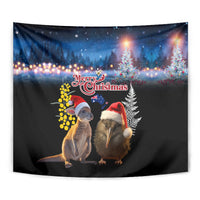 New Zealand and Australia Merry Christmas Tapestry Kiwi Bird and Kangaroo Xmas Vibe LT03 - Polynesian Pride