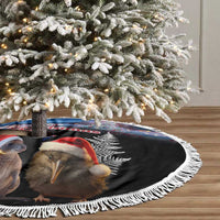 New Zealand and Australia Merry Christmas Tree Skirt Kiwi Bird and Kangaroo Xmas Vibe LT03 - Polynesian Pride