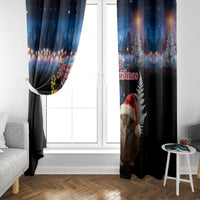 New Zealand and Australia Merry Christmas Window Curtain Kiwi Bird and Kangaroo Xmas Vibe LT03 - Polynesian Pride