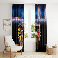New Zealand and Australia Merry Christmas Window Curtain Kiwi Bird and Kangaroo Xmas Vibe LT03 - Polynesian Pride