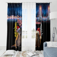 New Zealand and Australia Merry Christmas Window Curtain Kiwi Bird and Kangaroo Xmas Vibe LT03 - Polynesian Pride