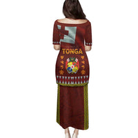 Tonga Independence Day Family Matching Puletasi and Hawaiian Shirt National Flag and Emblem with Ngatu Art Pattern LT03 - Polynesian Pride
