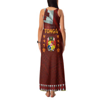 Tonga Independence Day Family Matching Tank Maxi Dress and Hawaiian Shirt National Flag and Emblem with Ngatu Art Pattern LT03 - Polynesian Pride