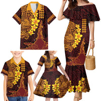 Hawaii Volcano Family Matching Mermaid Dress and Hawaiian Shirt Polynesian and Kakau Pattern LT03 - Polynesian Pride
