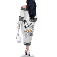 Fijian Traditional Culture Family Matching Off The Shoulder Long Sleeve Dress and Hawaiian Shirt Tapa Tribal Tattoos LT03 - Polynesian Pride