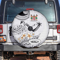 Fijian Traditional Culture Spare Tire Cover Tapa Tribal Tattoos LT03 White - Polynesian Pride