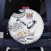 Fijian Traditional Culture Spare Tire Cover Tapa Tribal Tattoos LT03 No hole White - Polynesian Pride