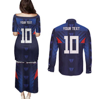 Custom Rugby Samoa Couples Matching Puletasi and Long Sleeve Button Shirt Siva Tau Spirit Sporty Vibes LT03 - Polynesian Pride