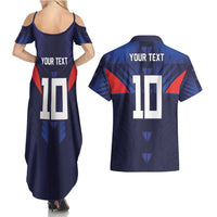Custom Rugby Samoa Couples Matching Summer Maxi Dress and Hawaiian Shirt Siva Tau Spirit Sporty Vibes - Polynesian Pride