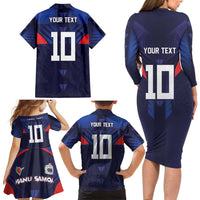 Custom Rugby Samoa Family Matching Long Sleeve Bodycon Dress and Hawaiian Shirt Siva Tau Spirit Sporty Vibes LT03 - Polynesian Pride
