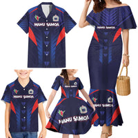Custom Rugby Samoa Family Matching Mermaid Dress and Hawaiian Shirt Siva Tau Spirit Sporty Vibes LT03 - Polynesian Pride