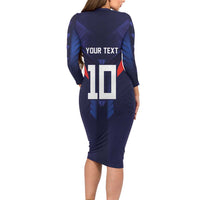 Custom Rugby Samoa Long Sleeve Bodycon Dress Siva Tau Spirit Sporty Vibes LT03 - Polynesian Pride