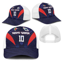Custom Rugby Samoa Mesh Trucker Cap Siva Tau Spirit Sporty Vibes - Polynesian Pride