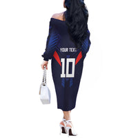 Custom Rugby Samoa Off The Shoulder Long Sleeve Dress Siva Tau Spirit Sporty Vibes LT03 - Polynesian Pride