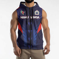 Custom Rugby Samoa Sleeveless Zip Hoodie Siva Tau Spirit Sporty Vibes LT03 - Polynesian Pride