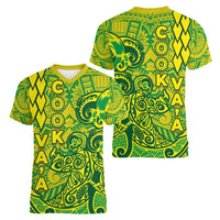 Cook Islands Va'a Polynesian Art Tattoo Women V-Neck T-Shirt National Color LT03 - Polynesian Pride