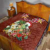 Hawaii Honu Mele Kalikimaka Quilt Santa Tropical Flower Aloha Summer Red Version LT03 - Polynesian Pride