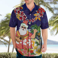 Hawaii Honu Mele Kalikimaka Hawaiian Shirt Santa Tropical Flower Aloha Summer Blue Version LT03 - Polynesian Pride