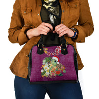 Hawaii Honu Mele Kalikimaka Shoulder Handbag Santa Tropical Flower Aloha Summer Pink Version LT03 - Polynesian Pride