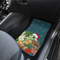 Hawaii Honu Mele Kalikimaka Car Mats Santa Tropical Flower Aloha Summer Turquoise Version LT03 - Polynesian Pride