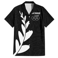 Personalised New Zealand Canoeing Special Jersey Family Matching Long Sleeve Bodycon Dress and Hawaiian Shirt LT03 Dad's Shirt - Short Sleeve Black - Polynesian Pride