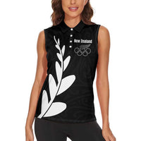 Personalised New Zealand Canoeing Special Jersey Women Sleeveless Polo Shirt LT03 - Polynesian Pride