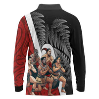 New Zealand Te Matatini Long Sleeve Polo Shirt Kapa Haka and Silver Fern - Maori Art Pattern LT03 - Polynesian Pride