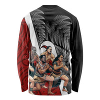 New Zealand Te Matatini Long Sleeve Shirt Kapa Haka and Silver Fern - Maori Art Pattern LT03 - Polynesian Pride
