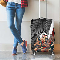 New Zealand Te Matatini Luggage Cover Kapa Haka and Silver Fern - Maori Art Pattern