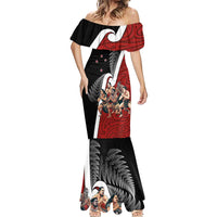 New Zealand Te Matatini Mermaid Dress Kapa Haka and Silver Fern - Maori Art Pattern LT03 - Polynesian Pride
