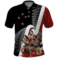 New Zealand Te Matatini Polo Shirt Kapa Haka and Silver Fern - Maori Art Pattern LT03 Black - Polynesian Pride