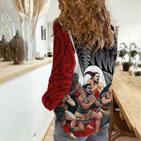 New Zealand Te Matatini Women Casual Shirt Kapa Haka and Silver Fern - Maori Art Pattern