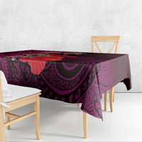 Pasifika Festival Tablecloth Plumeria Turtles with Hibiscus - Polynesian Art Tattoo Pink Color LT03 - Polynesian Pride