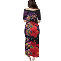 Pasifika Festival Family Matching Puletasi and Hawaiian Shirt Plumeria Turtles with Hibiscus - Polynesian Art Tattoo Purple Color LT03 - Polynesian Pride
