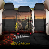New Zealand and Australia ANZAC Day Back Car Seat Cover Kiwi Bird and Kangaroo Soldier LT03 One Size Black - Polynesian Pride