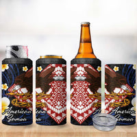 American Samoa Flag Day 4 in 1 Can Cooler Tumbler Polynesian Tatau Art and Plumeria LT03 - Polynesian Pride