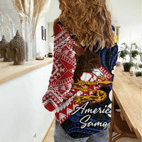 American Samoa Flag Day Women Casual Shirt Polynesian Tatau Art and Plumeria LT03 - Polynesian Pride