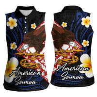 American Samoa Flag Day Women Sleeveless Polo Shirt Polynesian Tatau Art and Plumeria LT03 - Polynesian Pride