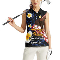 American Samoa Flag Day Women Sleeveless Polo Shirt Polynesian Tatau Art and Plumeria LT03 - Polynesian Pride