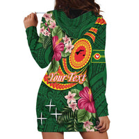 Personalised Manuʻa Islands Hoodie Dress Polynesian Art Tattoo Style and Tropical Plants LT03 - Polynesian Pride