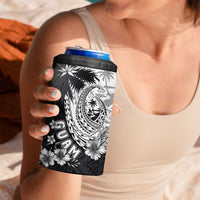 Hafa Adai Guam 4 in 1 Can Cooler Tumbler Polynesian Palm Tree Tattoo Hibiscus and Plumeria Art LT03 - Polynesian Pride